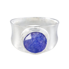 Emma Armor Blue Solitaire Band Indian Blue Sapphire Blue