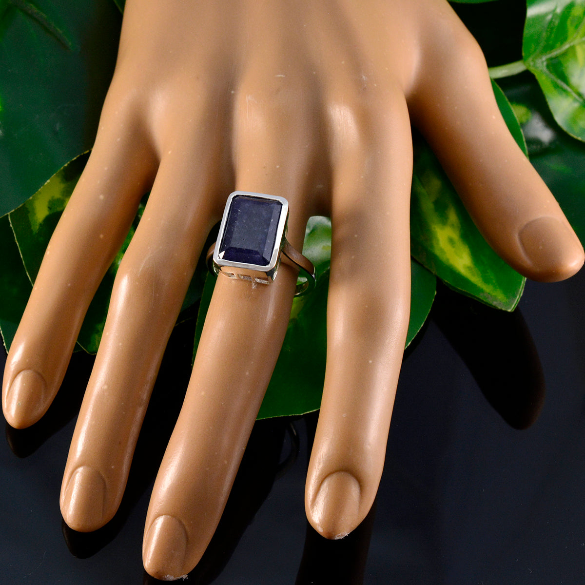 Isabel Abstract Blue Solitaire Ring