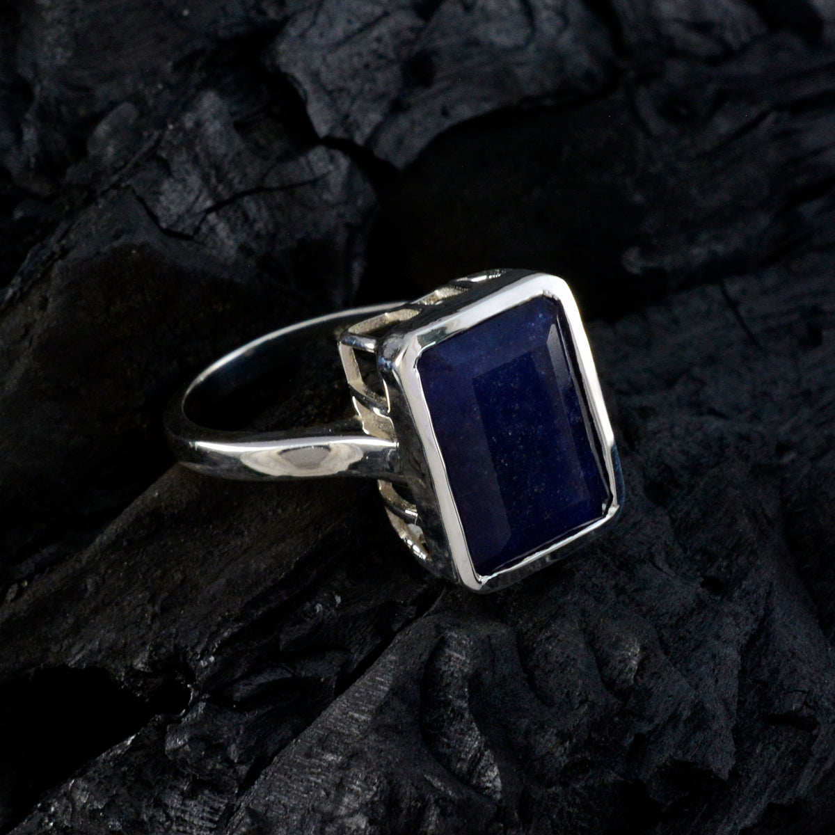 Isabel Abstract Blue Solitaire Ring