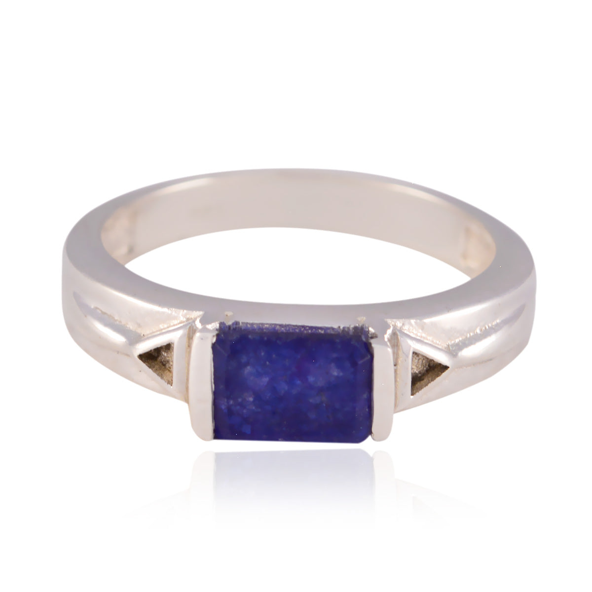 Ananya Contemporary Blue Solitaire Ring Indian Blue Sapphire Blue