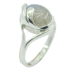Amanda Traditional Grey Solitaire Ring Labradorite Gray