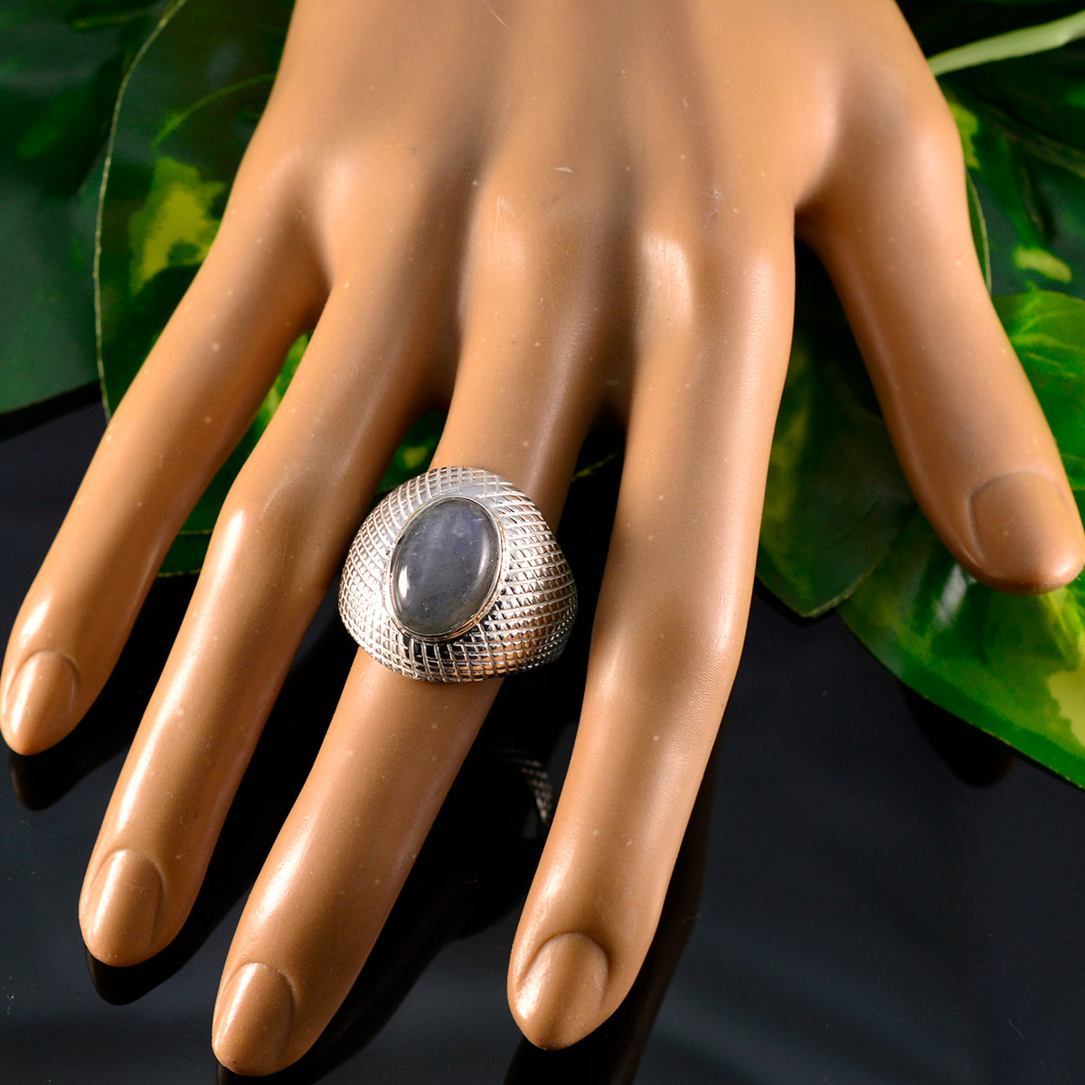 Dayana engravings Grey Solitaire Ring