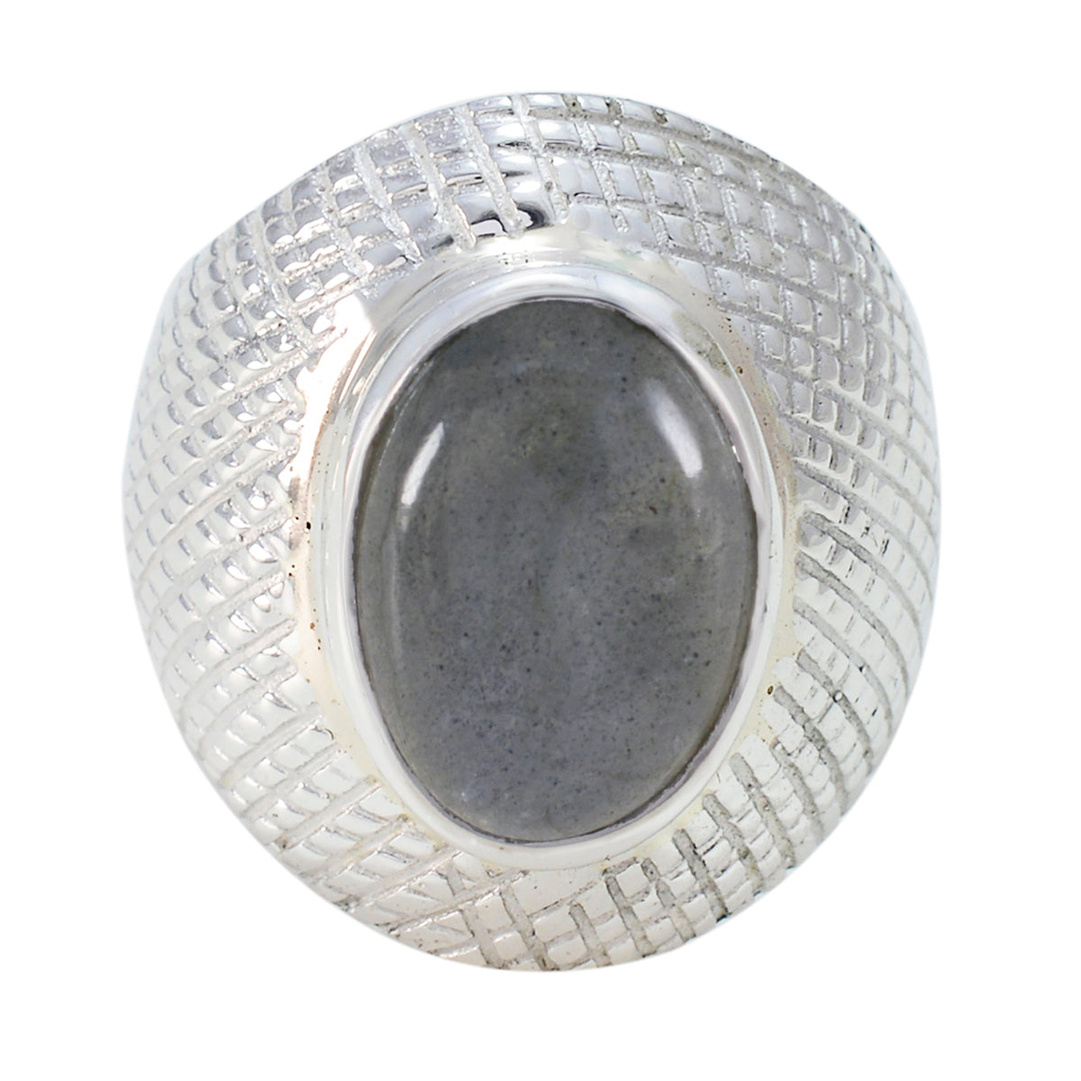 Dayana engravings Grey Solitaire Ring Labradorite Gray
