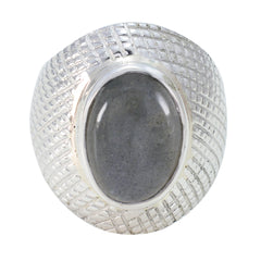 Dayana engravings Grey Solitaire Ring Labradorite Gray