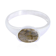 Ha-eun Glamorous Grey Solitaire Ring Labradorite Gray