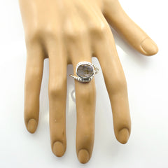 Bruna Graceful Grey Solitaire Ring