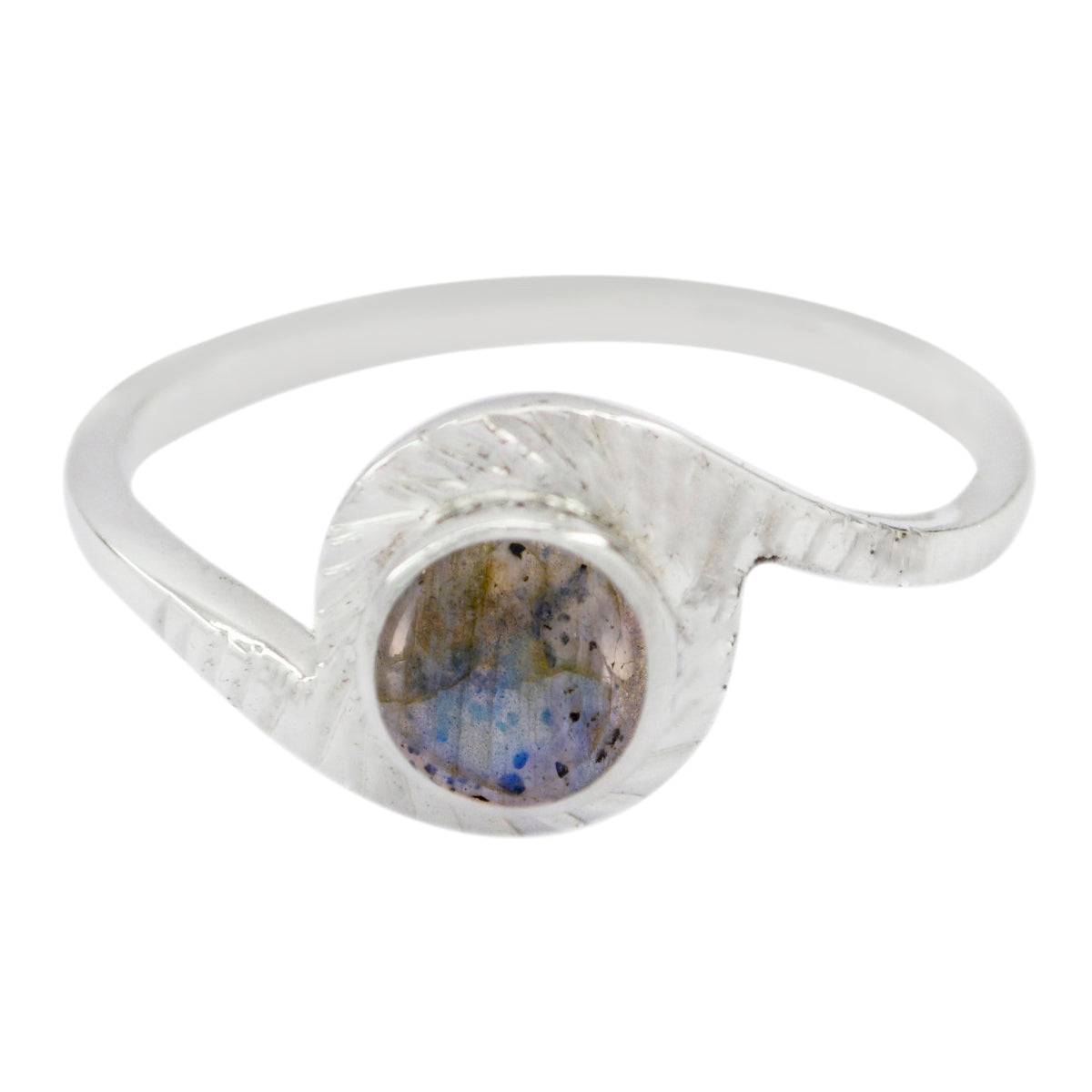 Li Lee Graceful Grey Solitaire Ring Labradorite Gray