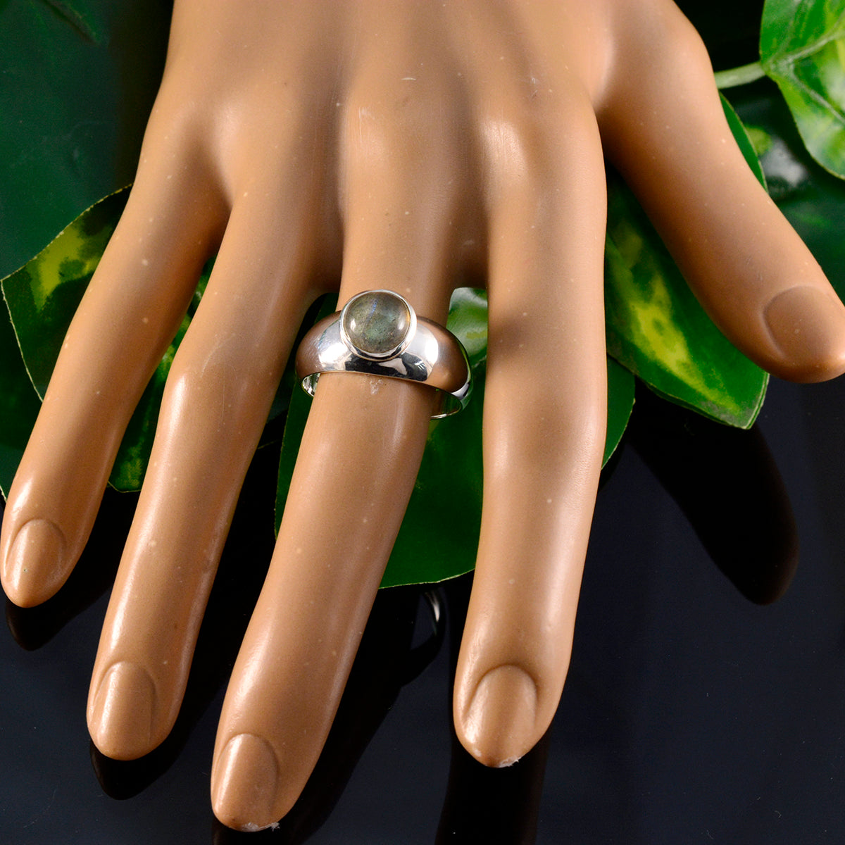 Camila Abstract Grey Solitaire Ring