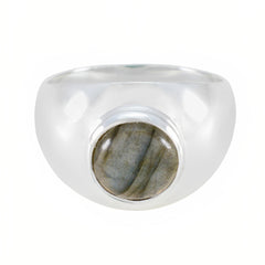 Ayesha Graceful Grey Solitaire Ring Labradorite Gray