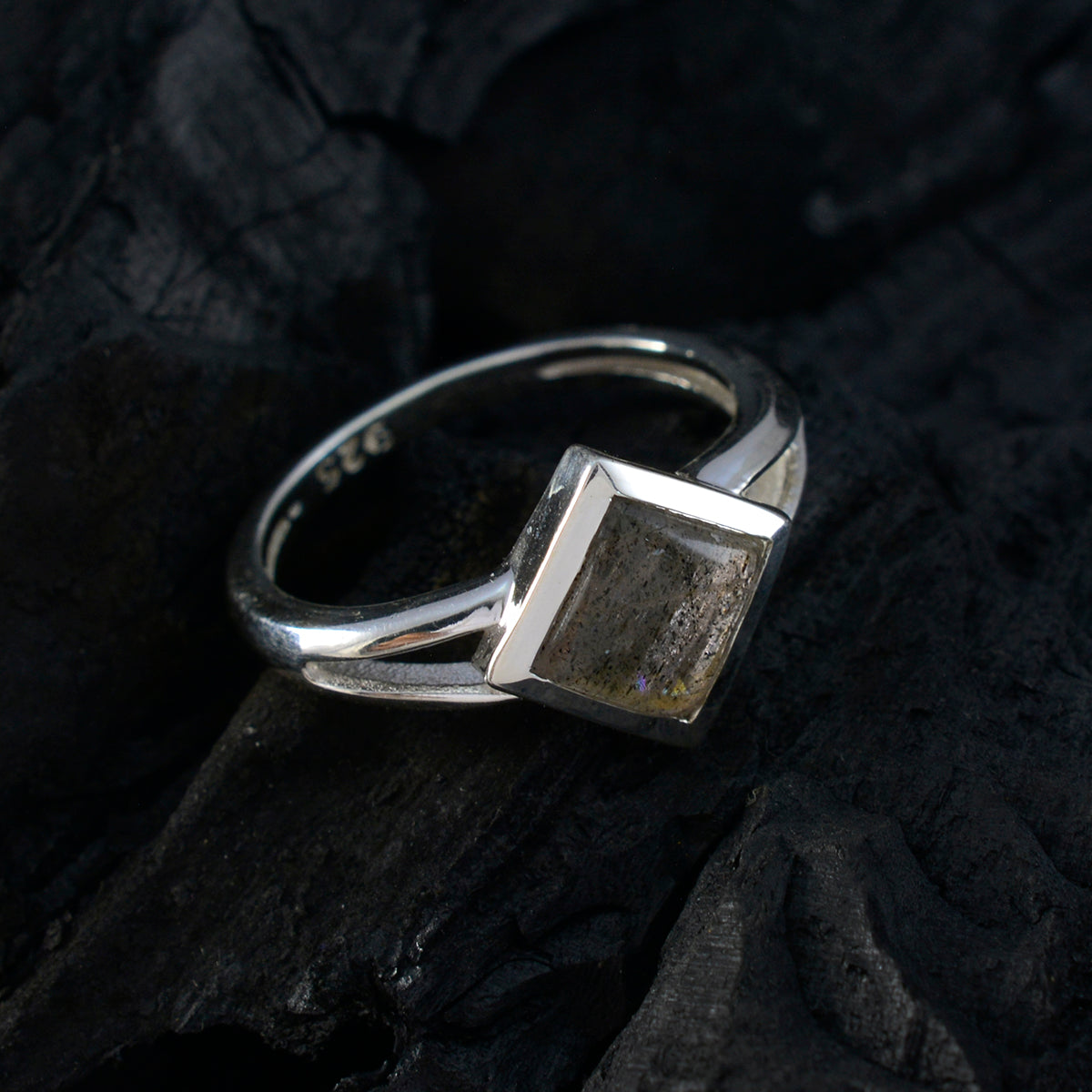 Addison Modern Grey Solitaire Ring