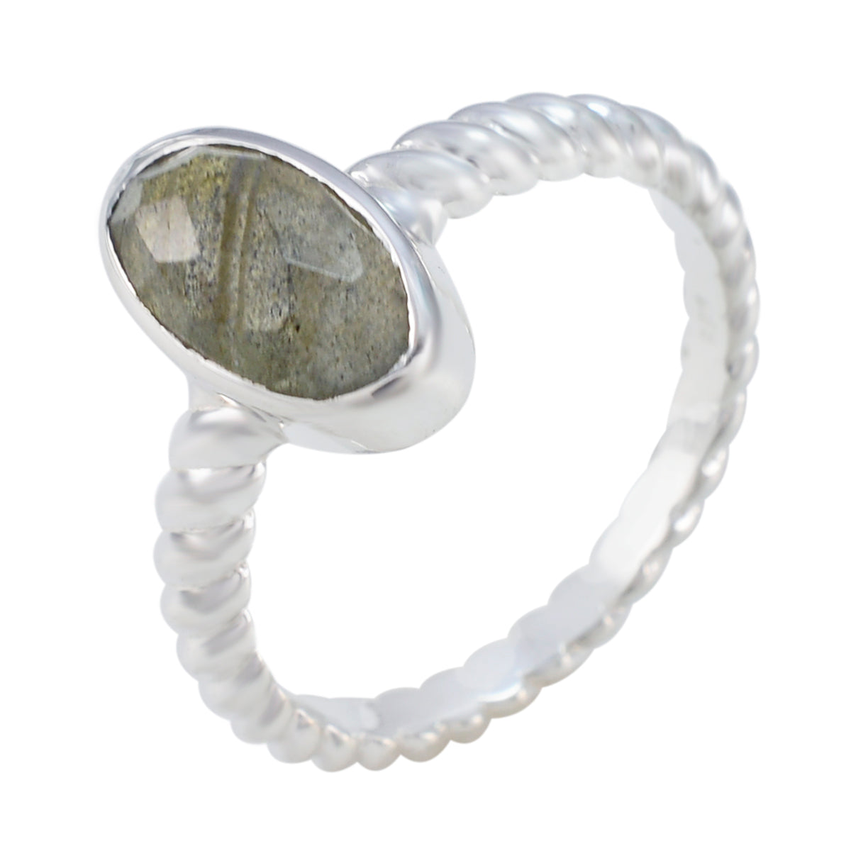 Alina Twist Grey Solitaire Ring