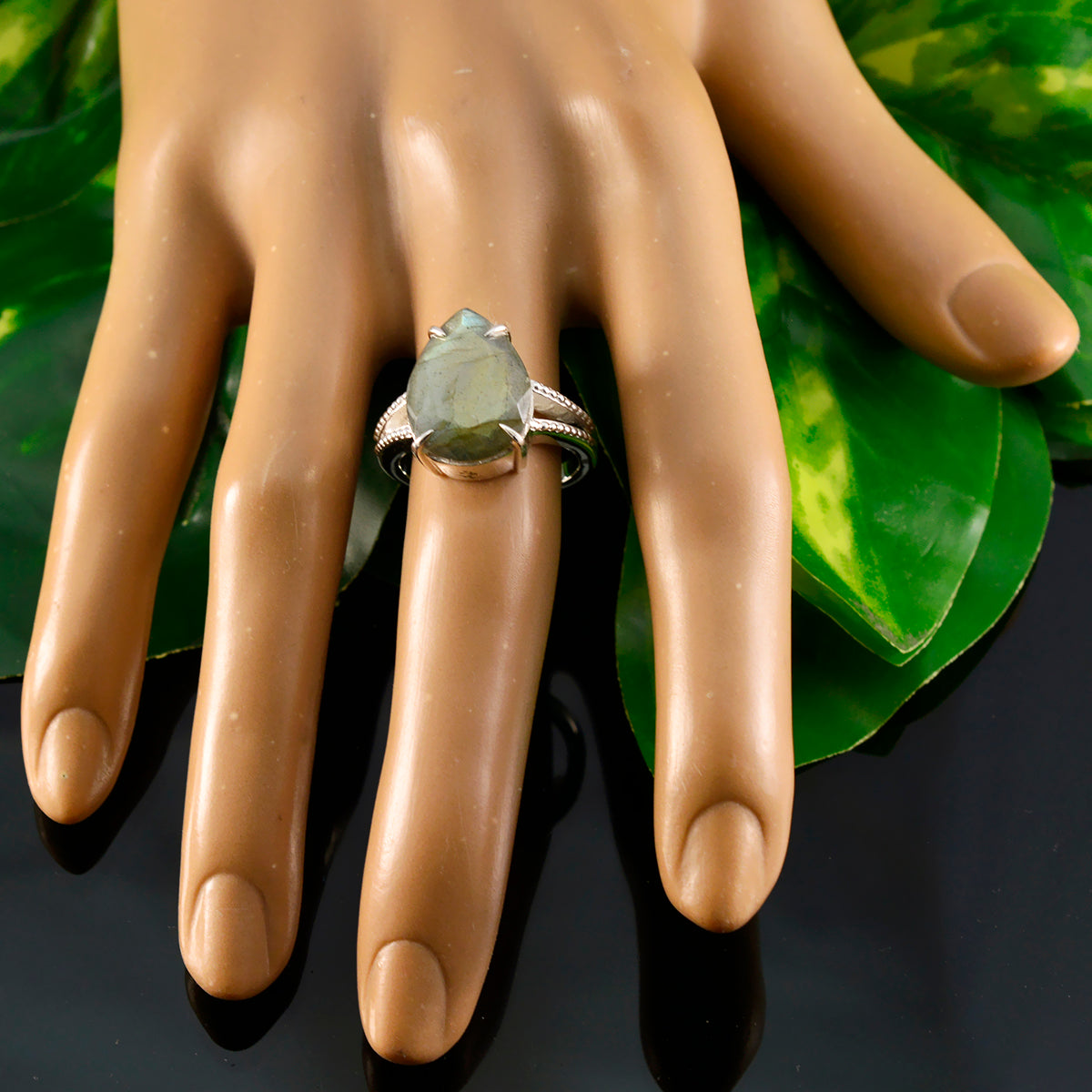 Teresa Romantic Grey Solitaire Ring