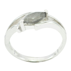 Hana Modern Grey Solitaire Ring Labradorite Gray