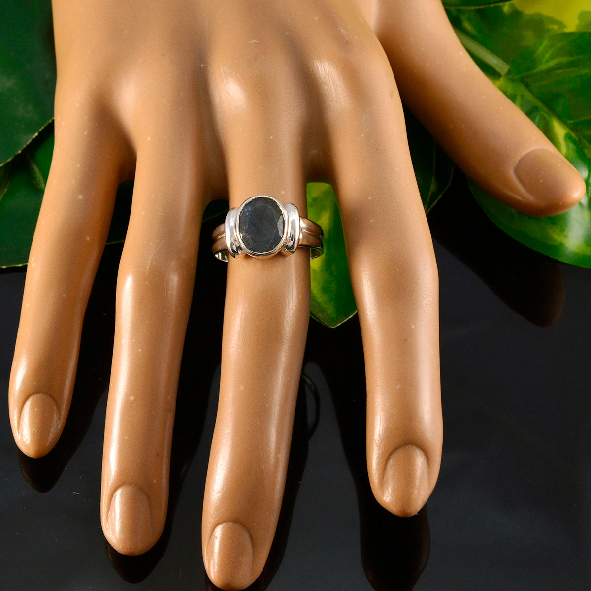 Liyana Abstract Grey Solitaire Ring