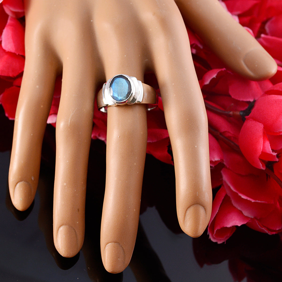 Lakshmi Promise Grey Solitaire Ring