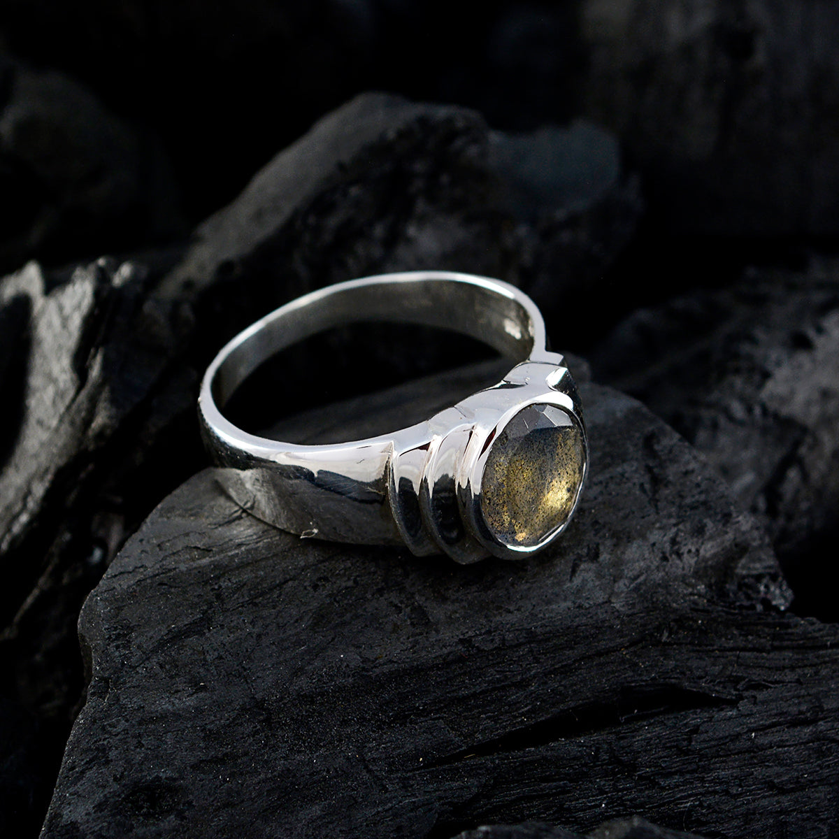 Lakshmi Promise Grey Solitaire Ring