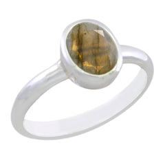 Eun-ji Romantic Grey Solitaire Ring Labradorite Gray