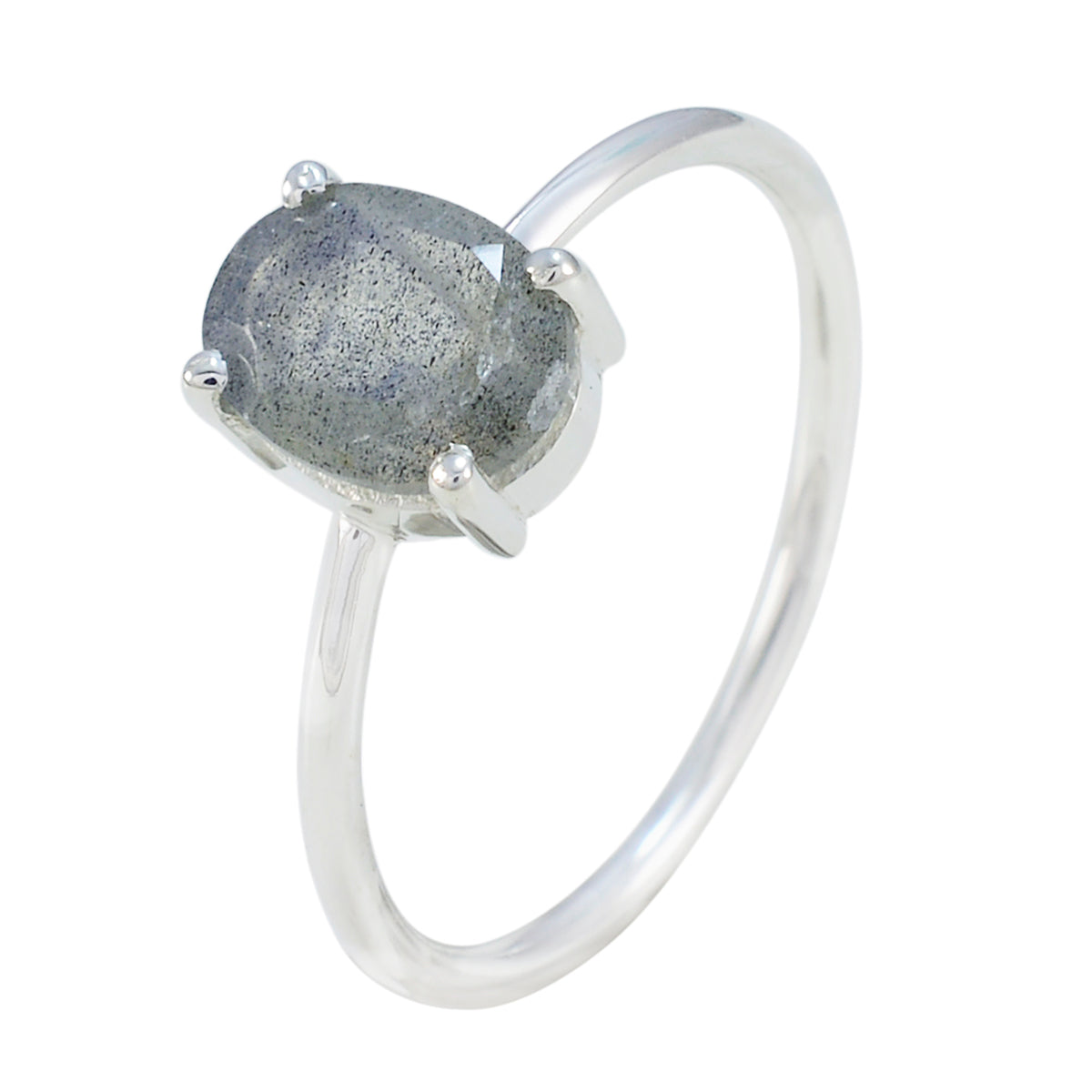 Ling Graceful Grey Solitaire Ring