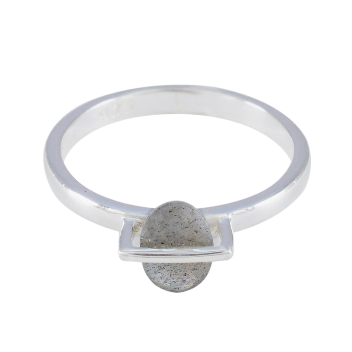 Hina Fairytale Grey Solitaire Ring Labradorite Gray