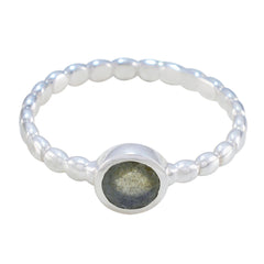 Mia Luxurious Grey Solitaire Ring Labradorite Gray