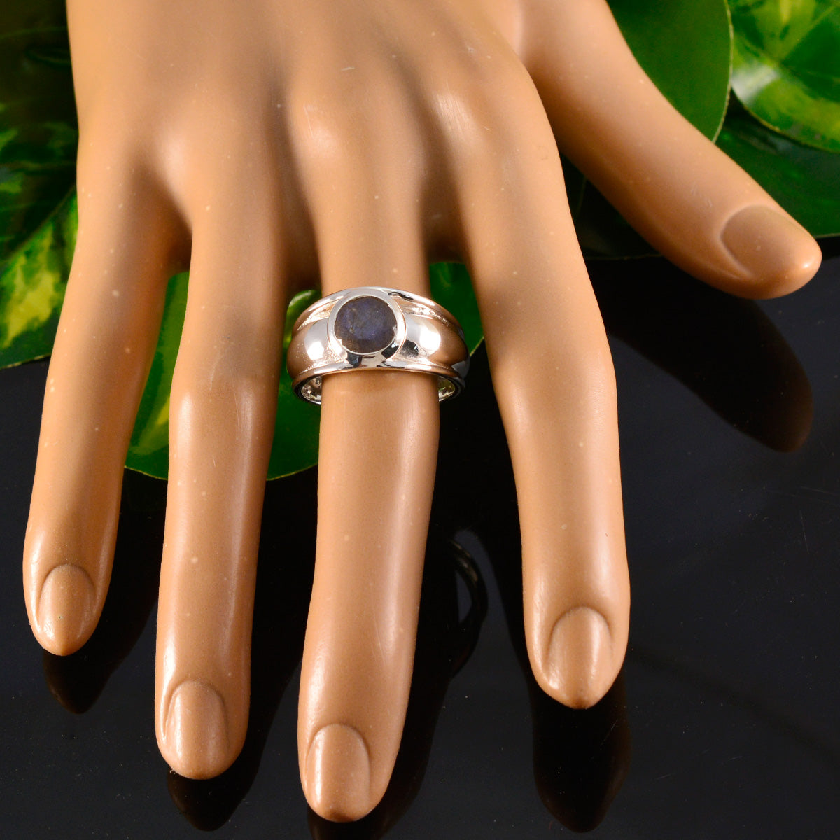 Julia Graceful Grey Solitaire Ring