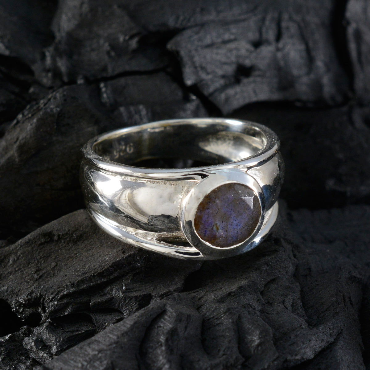 Julia Graceful Grey Solitaire Ring