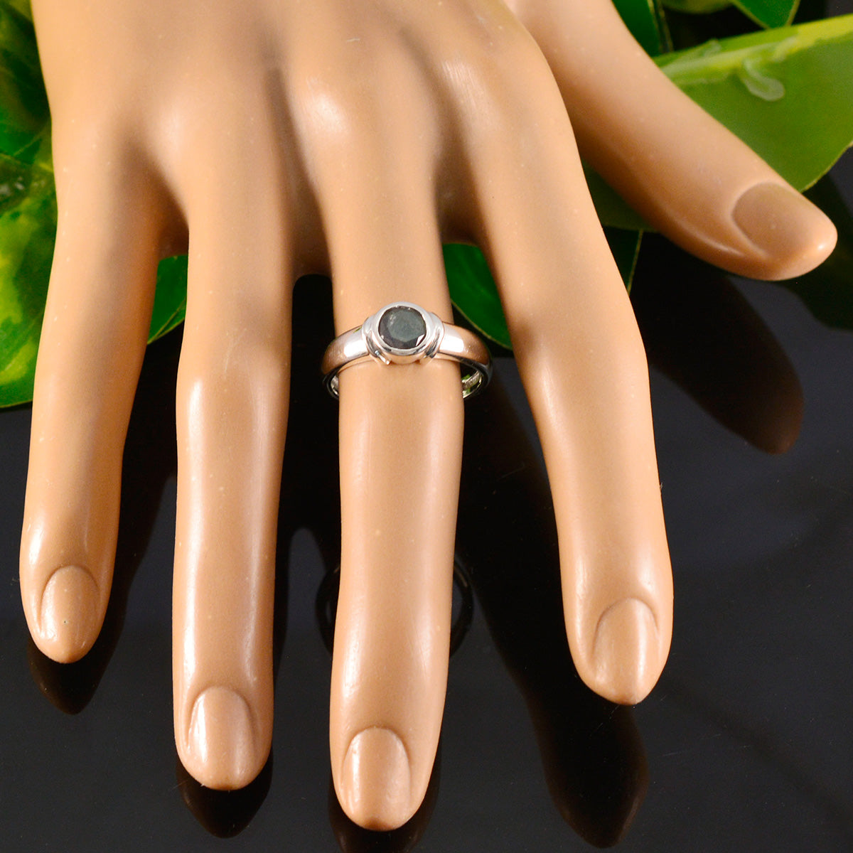 Nisa Contemporary Grey Solitaire Ring