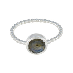 Soo-jin Twist Grey Solitaire Ring Labradorite Gray