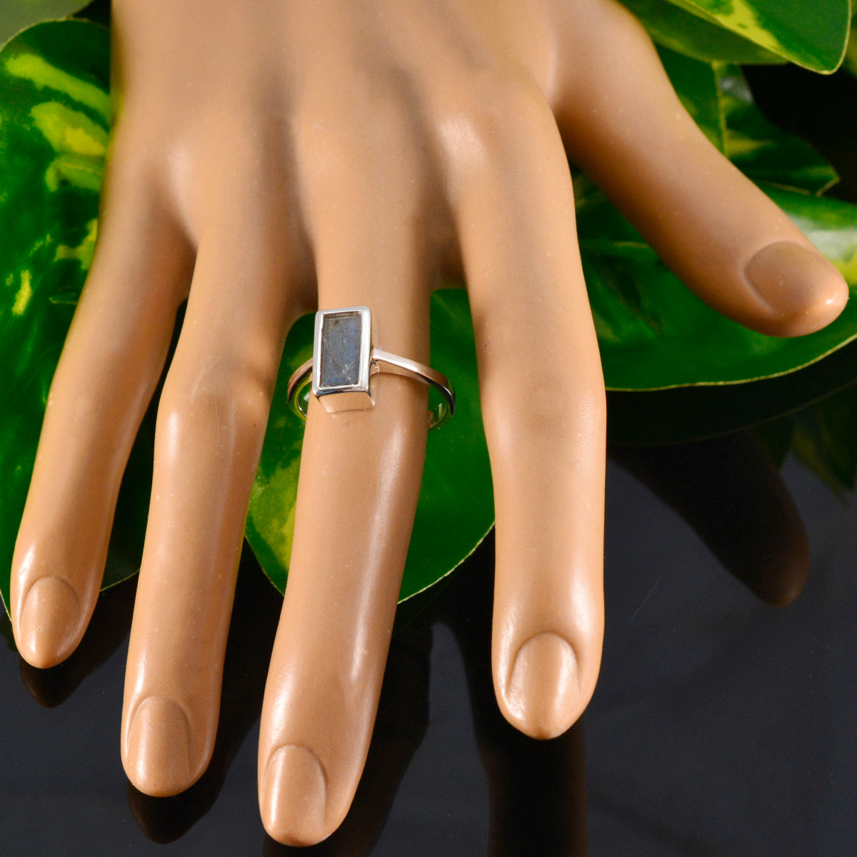 Julia Abstract Grey Solitaire Ring