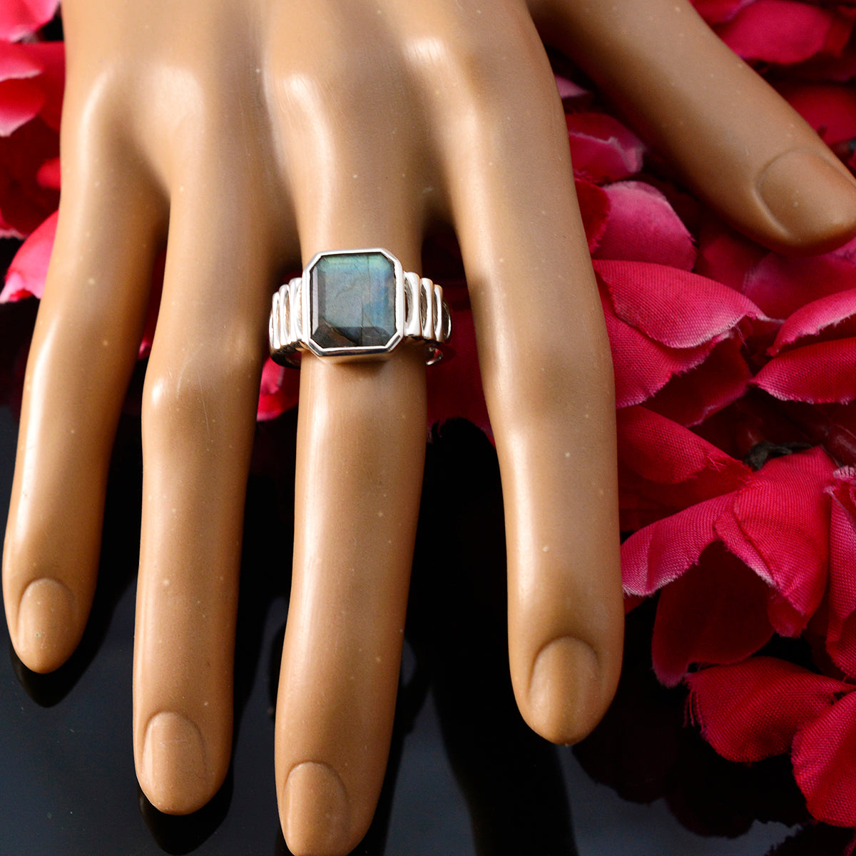 Autumn Signet Grey Solitaire Ring