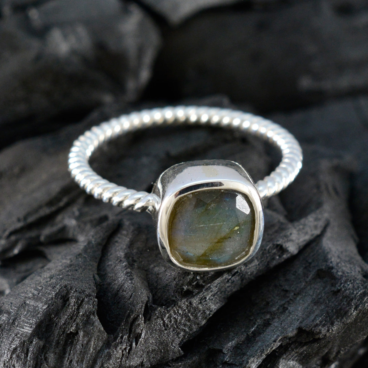 Haruka Contemporary Grey Solitaire Ring