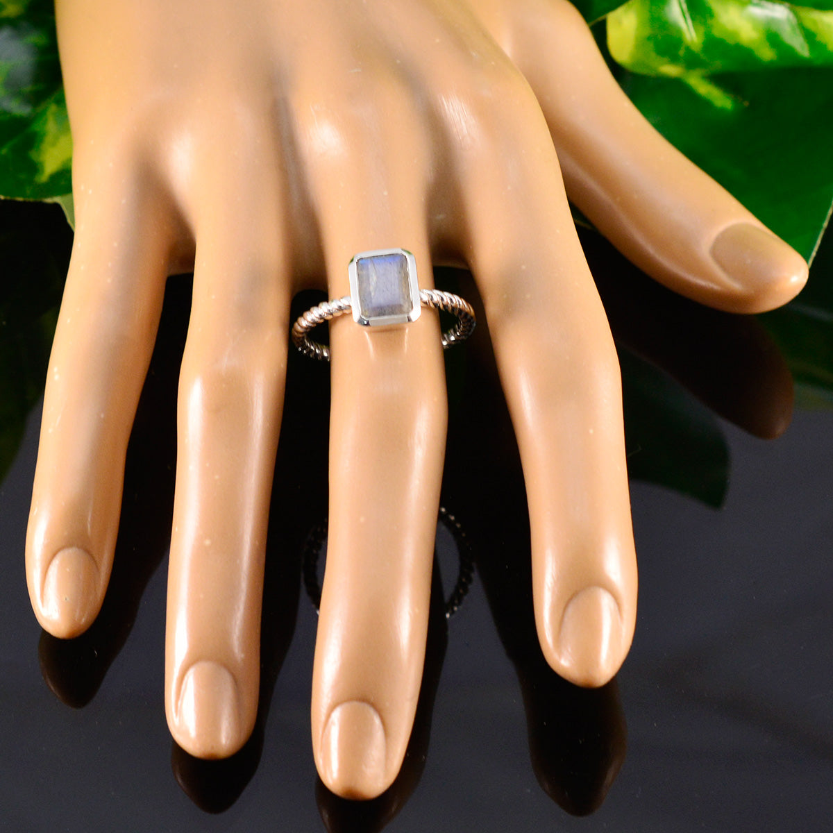 Aisha Abstract Grey Solitaire Ring