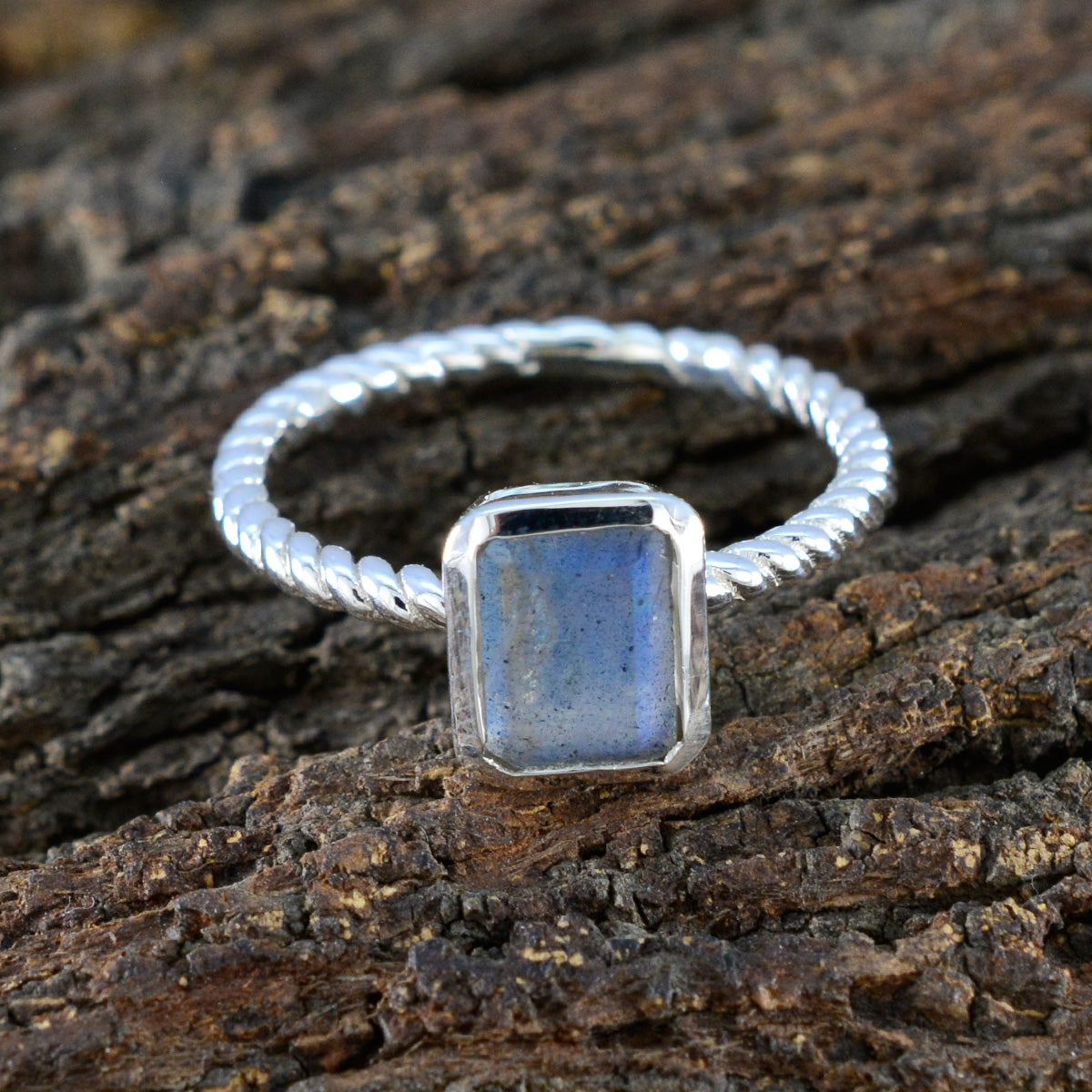 Aisha Abstract Grey Solitaire Ring