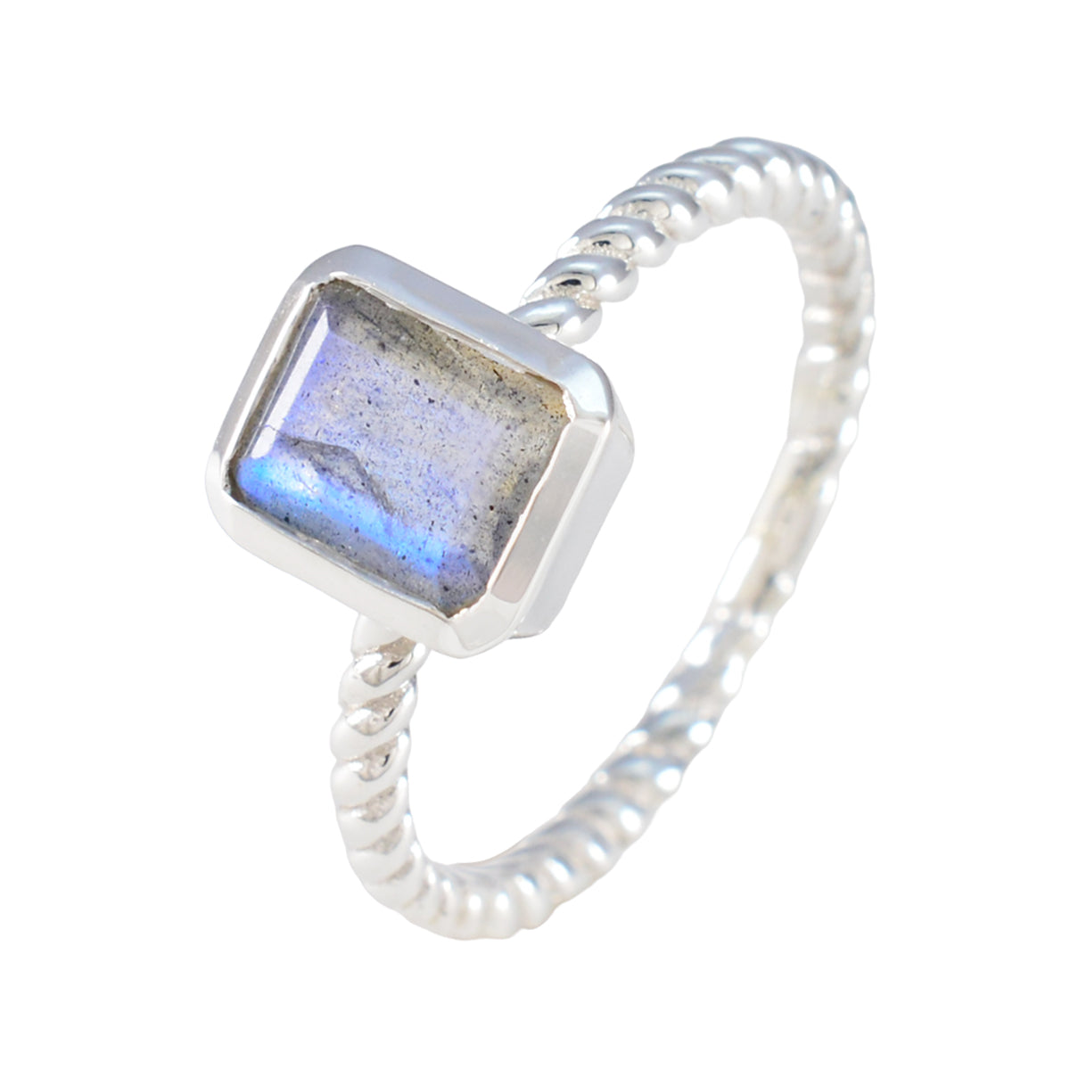 Aisha Abstract Grey Solitaire Ring