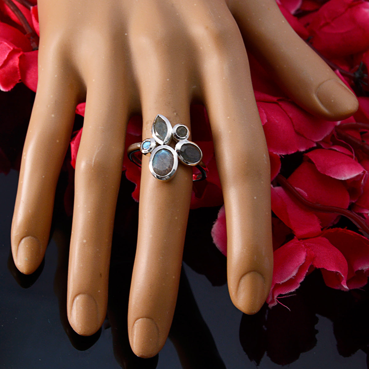 Violet Boho Grey Penta Ring