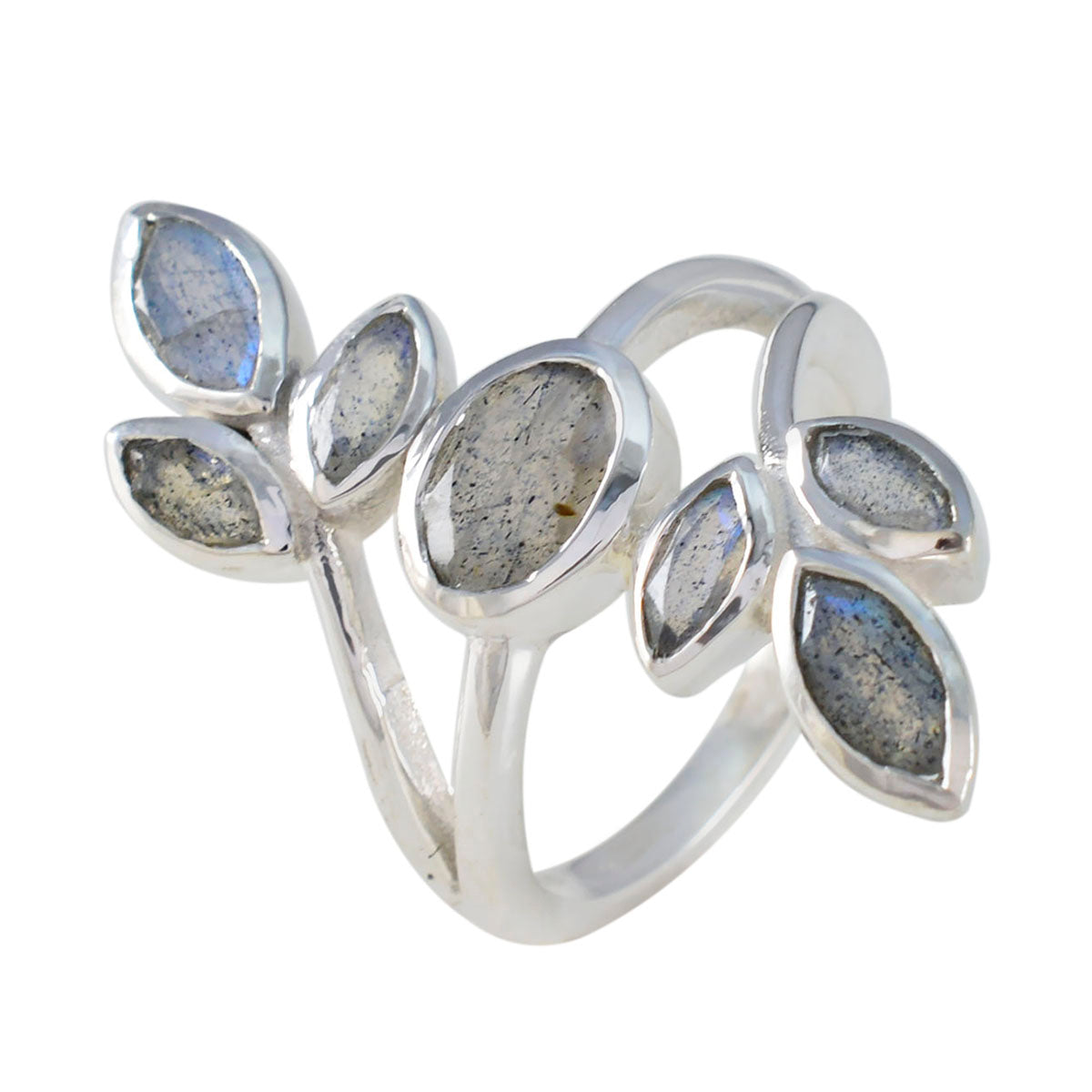 Anna Leafy Grey Hepta Ring