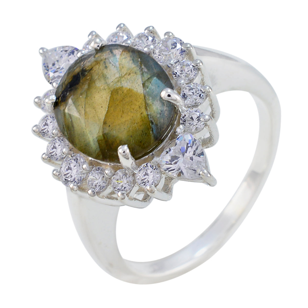 Charlotte Trendy Grey Halo Ring