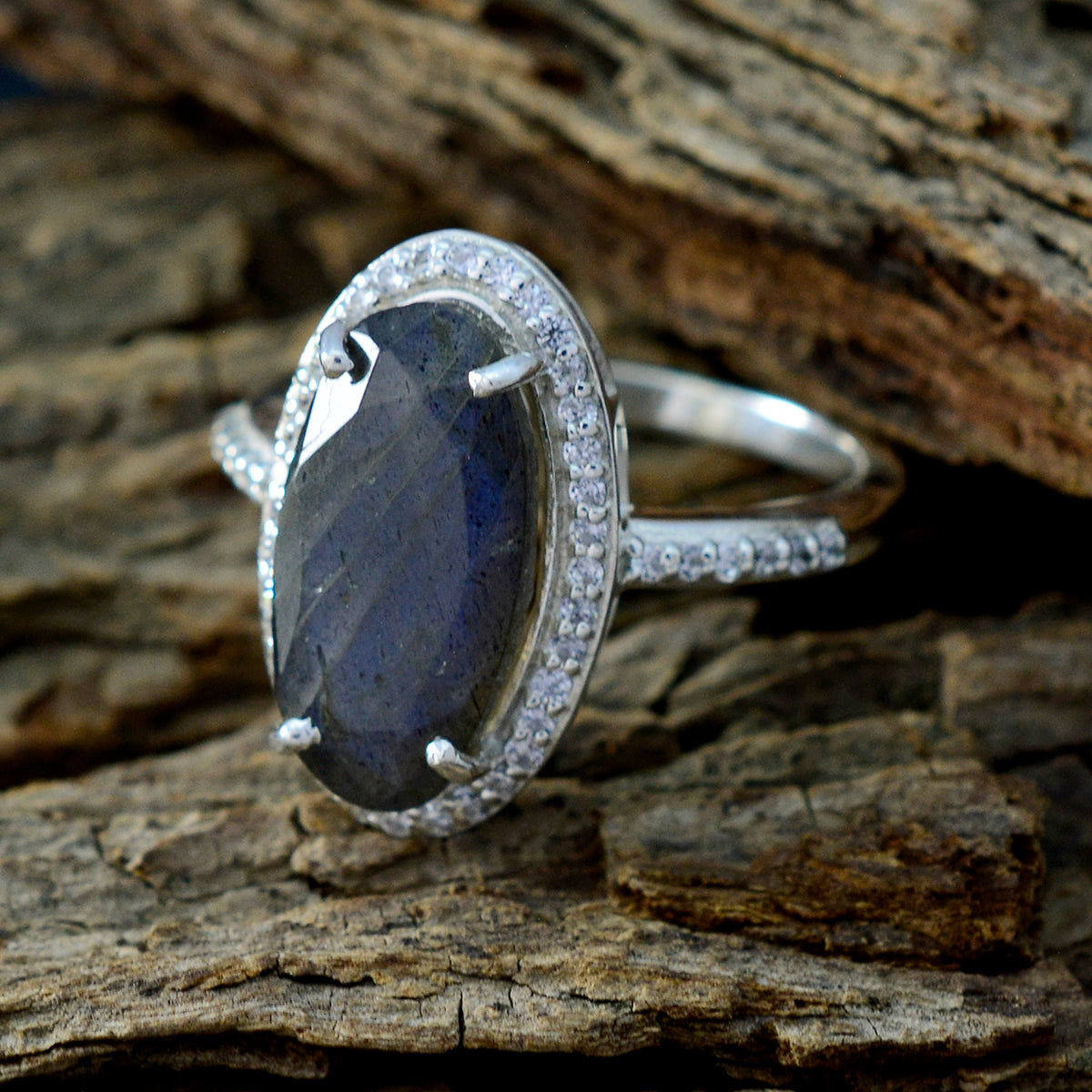 Mariana Modern Grey Halo Ring