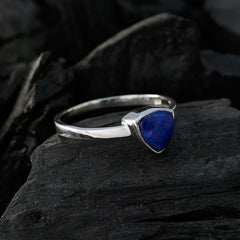 Emily Geometric Blue Solitaire Ring