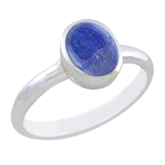 Ha-eun Feminine Blue Solitaire Ring Lapis Lazuli Blue