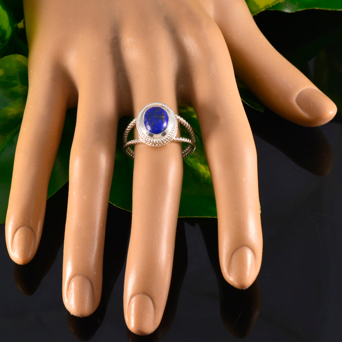 Nisa Rope-Wire Blue Solitaire Ring