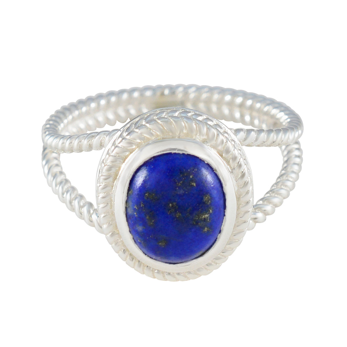 Nisa Rope-Wire Blue Solitaire Ring Lapis Lazuli Blue