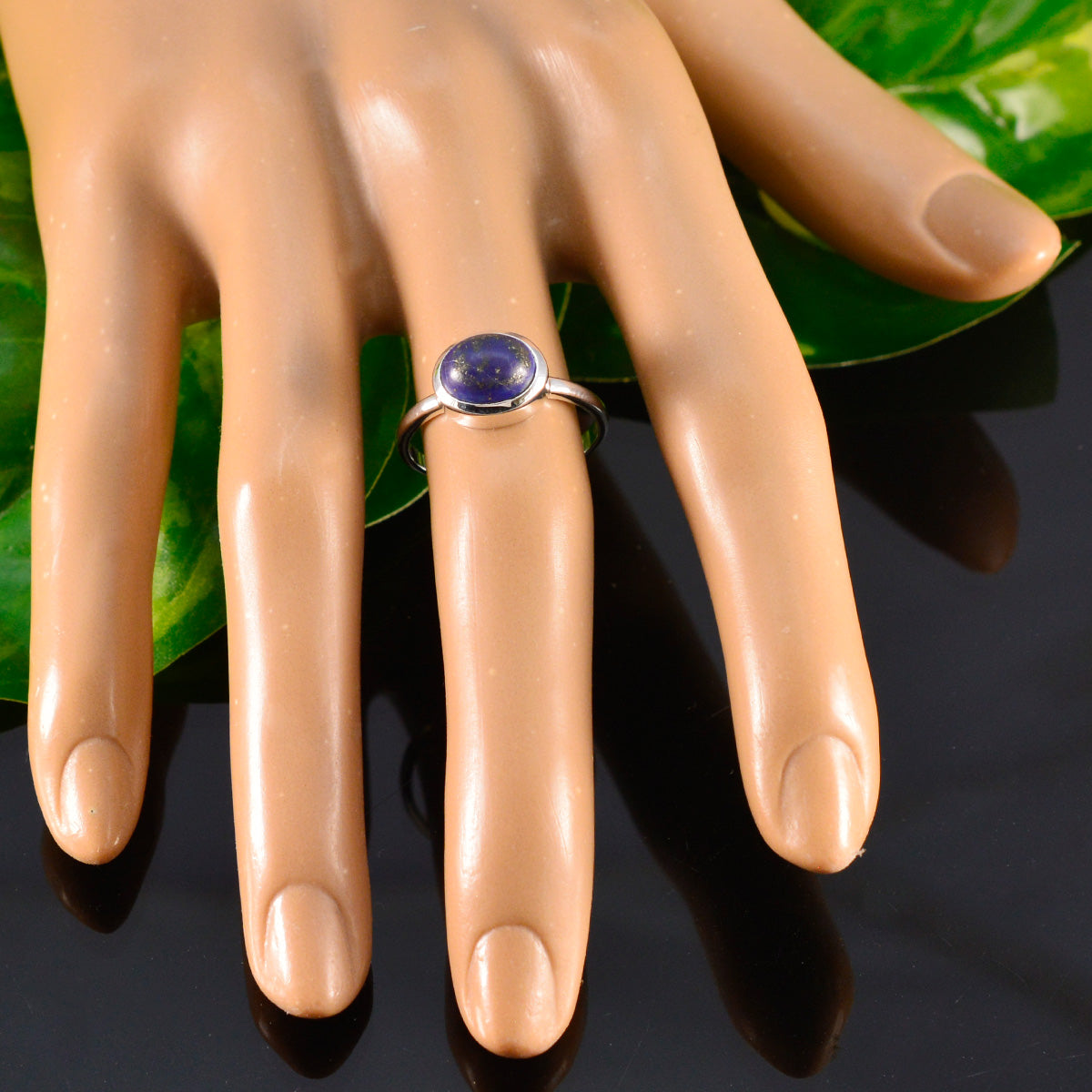 Hana Contemporary Blue Solitaire Ring