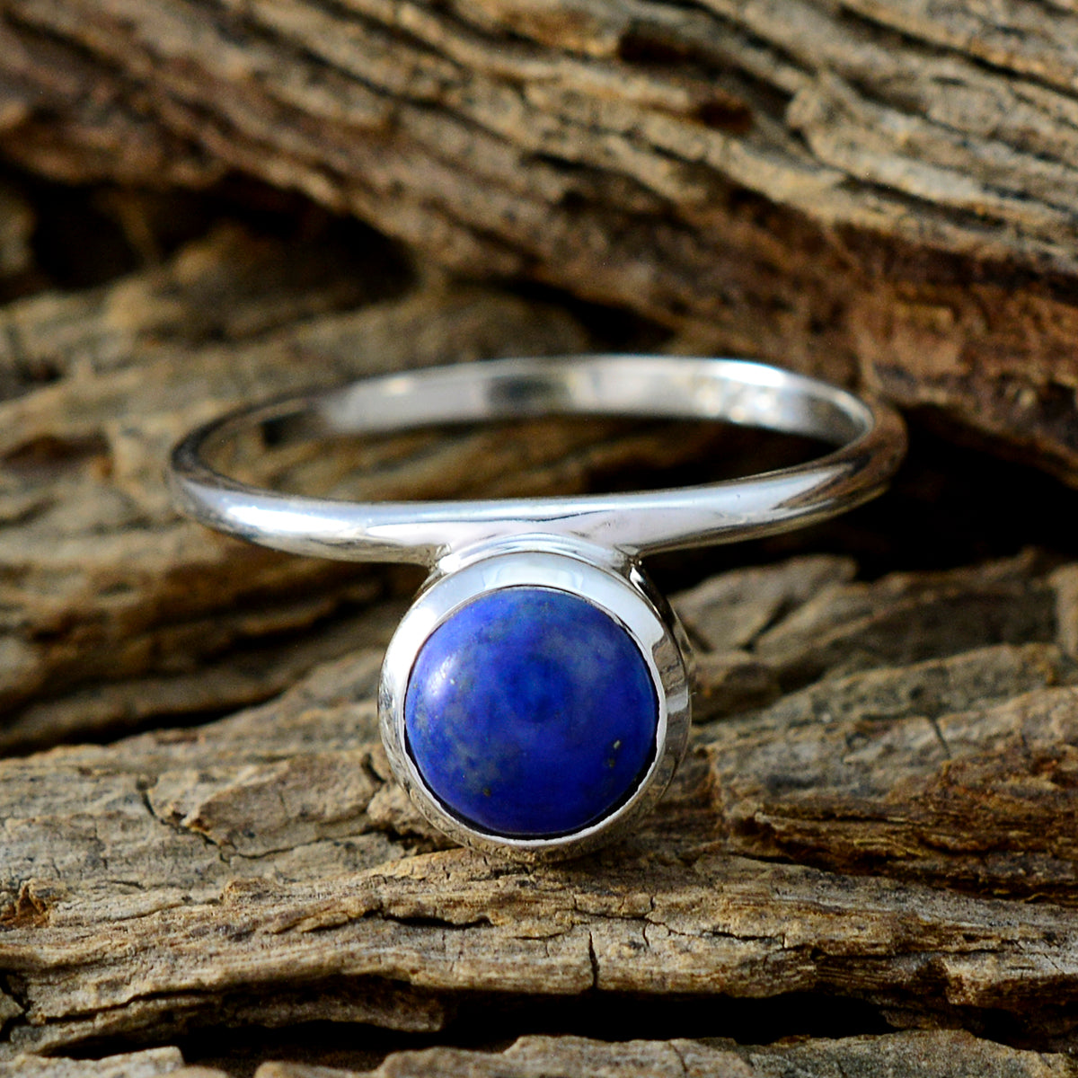 Haruka Modern Blue Solitaire Ring