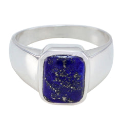 Freya Signet Blue Solitaire Ring Lapis Lazuli Blue