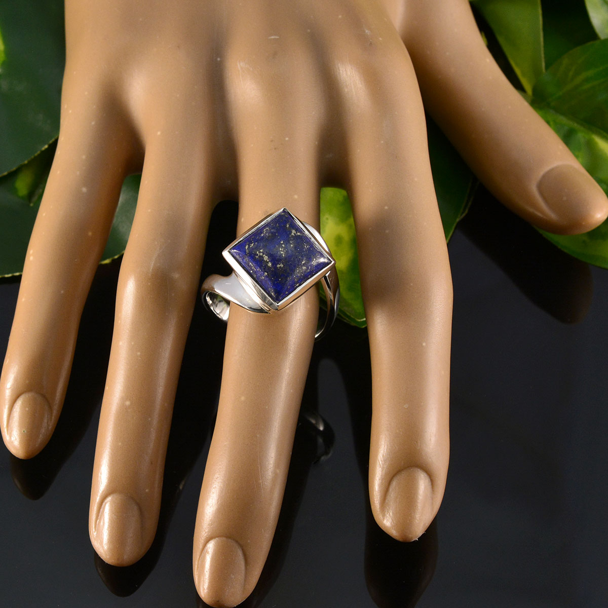 Addison Abstract Blue Solitaire Ring