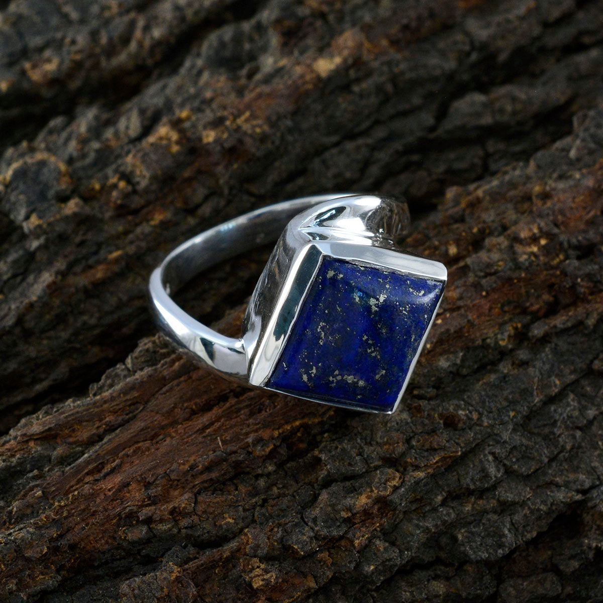 Addison Abstract Blue Solitaire Ring