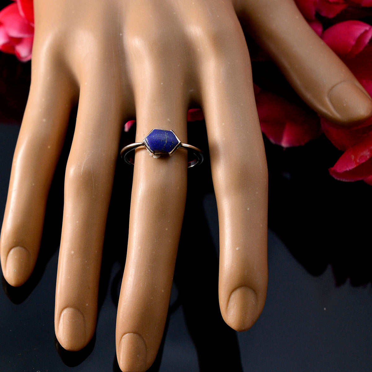 Maria Artisan Blue Solitaire Ring