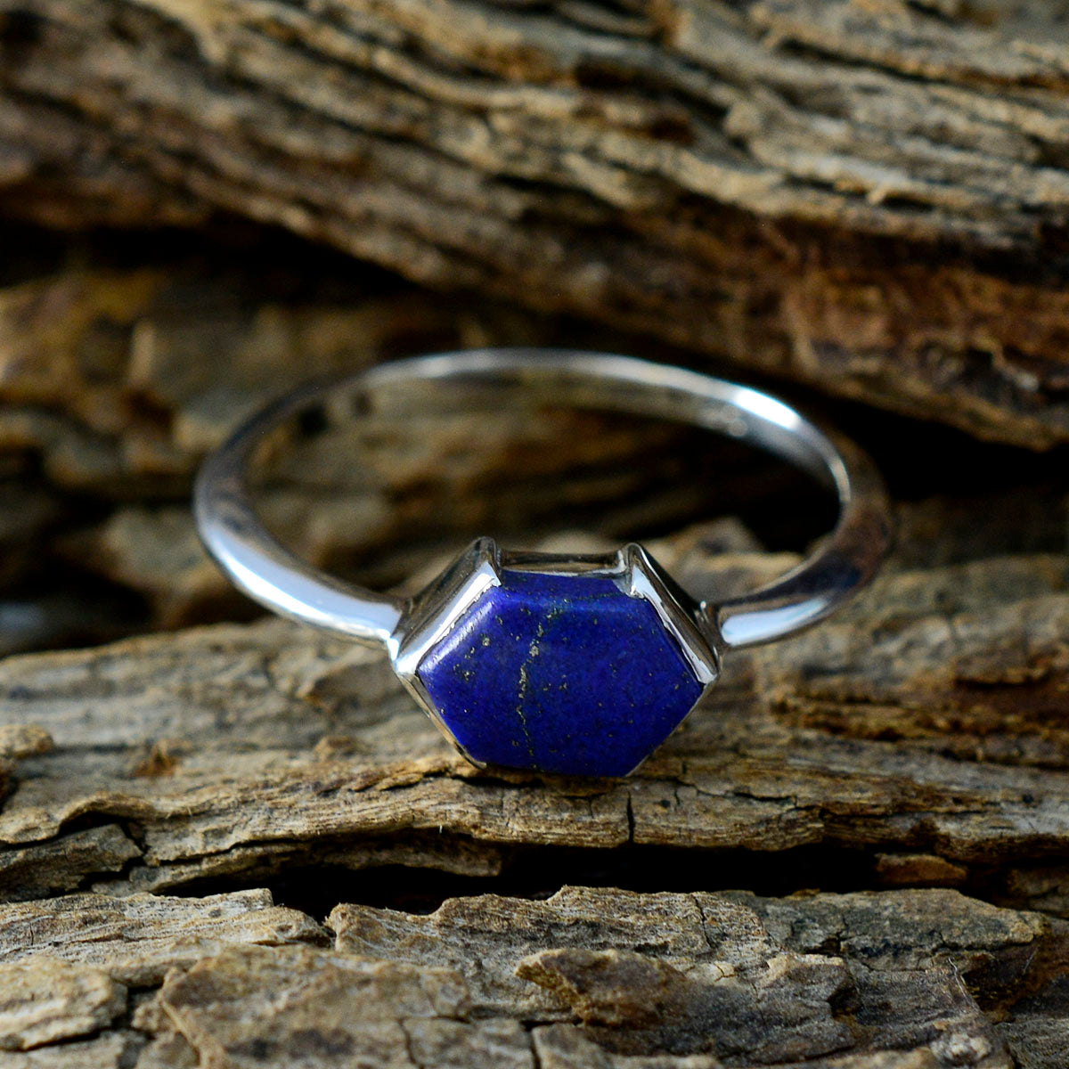 Maria Artisan Blue Solitaire Ring