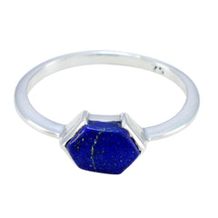 Maria Artisan Blue Solitaire Ring Lapis Lazuli Blue